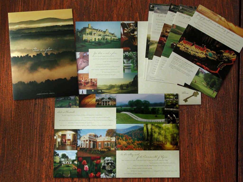 Sales Brochure for Luxury Resort in Charlottesville, VA.