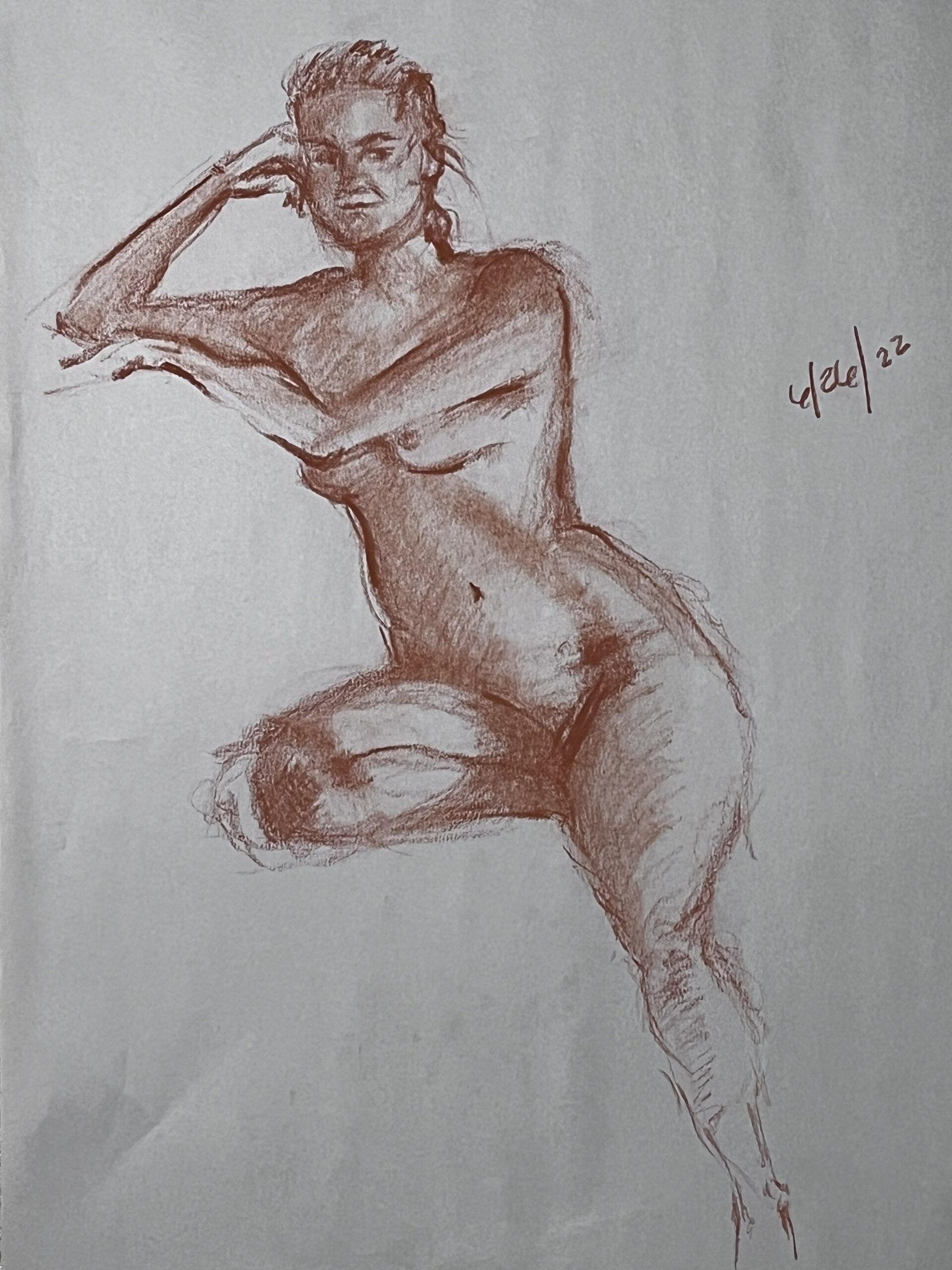 Seated Woman. Figure Drawing.